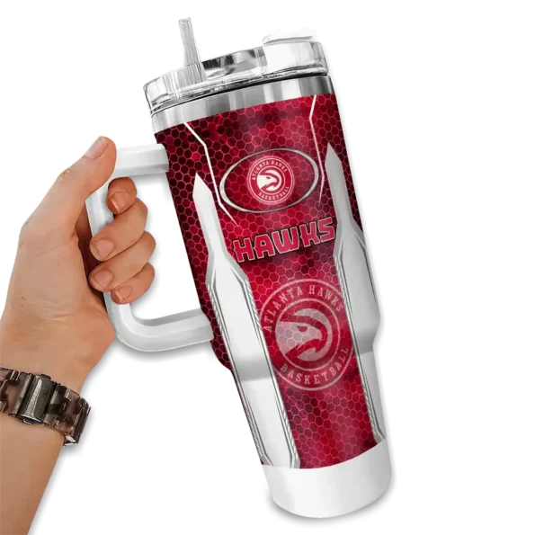 custom atlanta hawks hexagon armor red curved tumbler fashion forward 1.webp