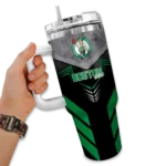 custom boston celtics arrow armor green black curved tumbler best selling 1.webp