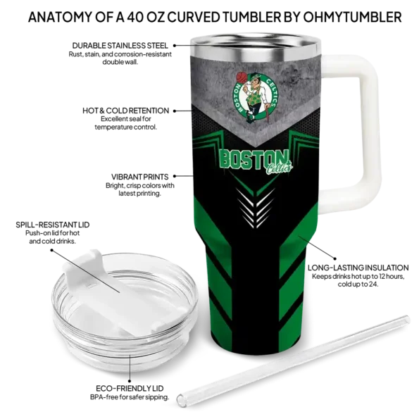 custom boston celtics arrow armor green black curved tumbler new arrival 1.webp