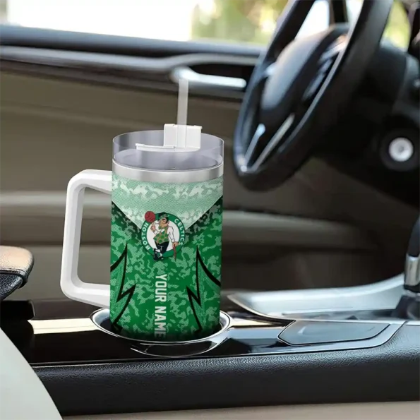 custom boston celtics chevron stripe green curved tumbler trendy 1.webp