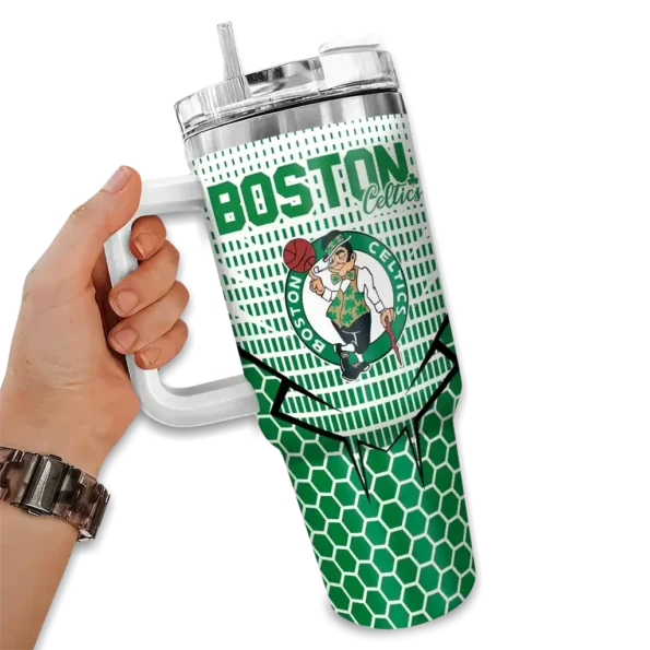 custom boston celtics hex texture green curved tumbler fashion forward 1.webp