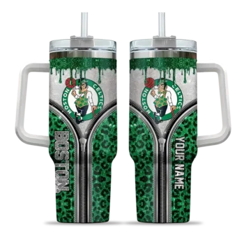 custom boston celtics leopard zipper green curved tumbler best selling 1.webp