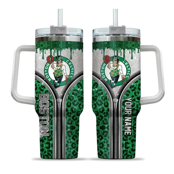 custom boston celtics leopard zipper green curved tumbler best selling 1.webp