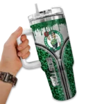 custom boston celtics leopard zipper green curved tumbler best selling 1.webp
