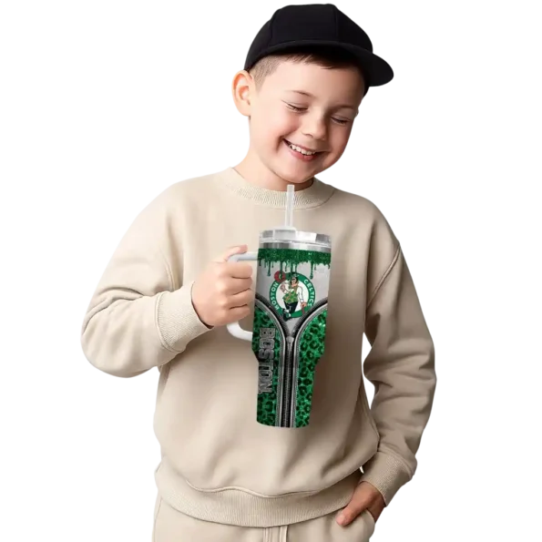 custom boston celtics leopard zipper green curved tumbler latest model 1.webp