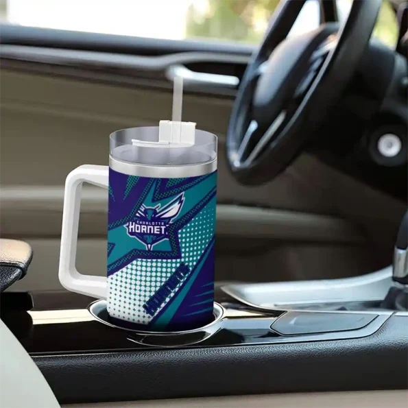 custom charlotte hornets arrow burst teal curved tumbler trendy 1.webp