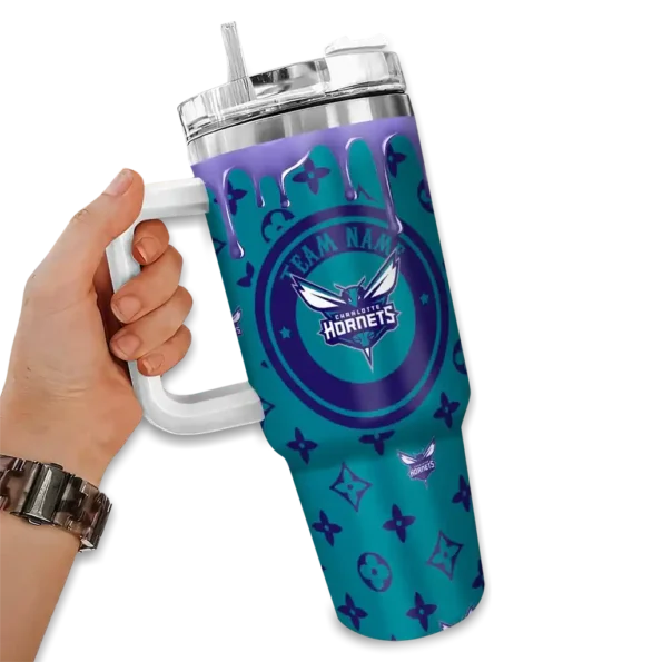 custom charlotte hornets bullseye drips teal curved tumbler fashion forward 1.webp