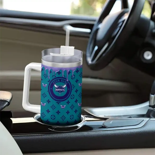 custom charlotte hornets bullseye drips teal curved tumbler trendy 1.webp