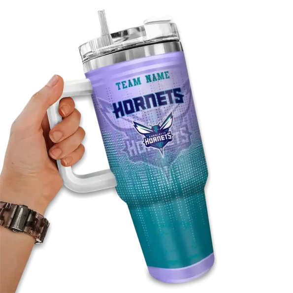 custom charlotte hornets gradient dots teal curved tumbler fashion forward 1.webp
