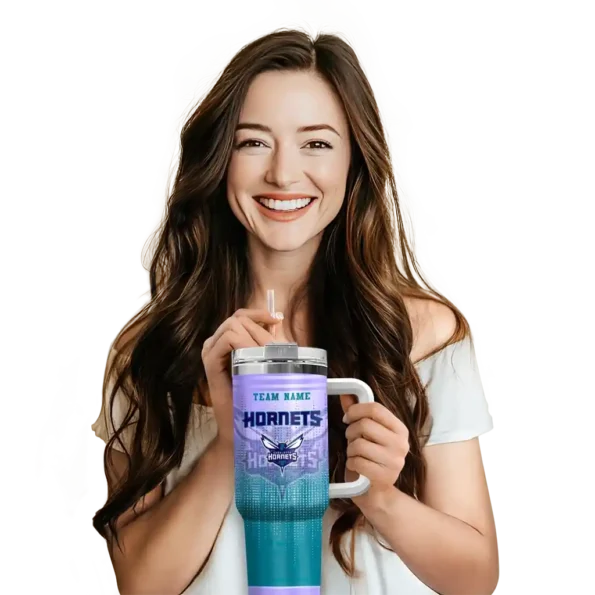 custom charlotte hornets gradient dots teal curved tumbler premium grade 1.webp