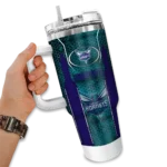 custom charlotte hornets hexagon armor teal curved tumbler best selling 1.webp