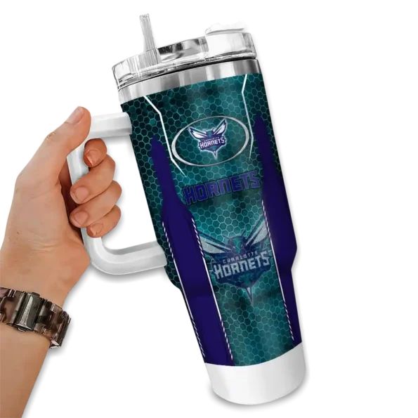 custom charlotte hornets hexagon armor teal curved tumbler fashion forward 1.webp
