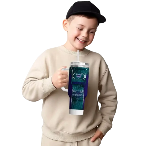 custom charlotte hornets hexagon armor teal curved tumbler latest model 1.webp