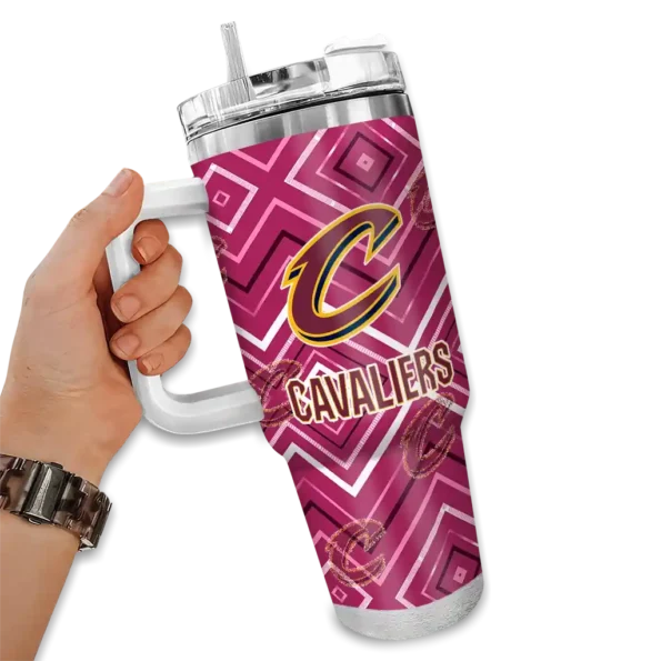 custom cleveland cavaliers bold diamonds wine curved tumbler fashion forward 1.webp