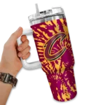 custom cleveland cavaliers burst swirl wine curved tumbler best selling 1.webp