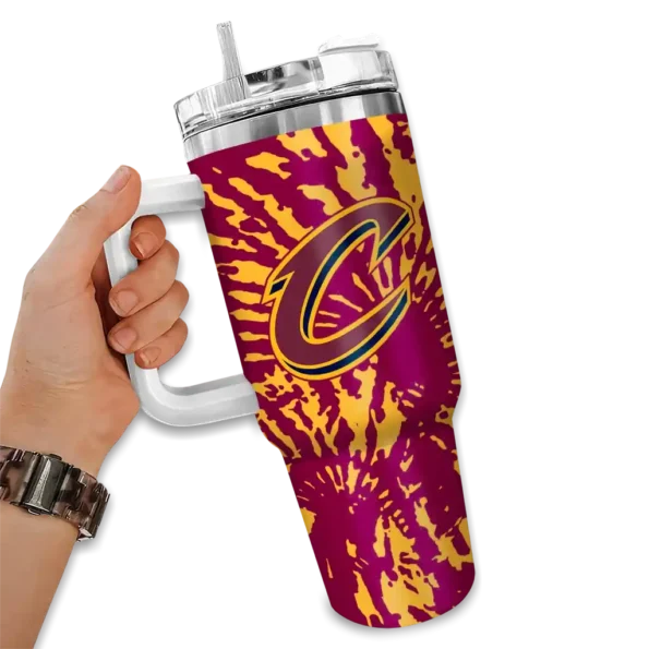 custom cleveland cavaliers burst swirl wine curved tumbler fashion forward 1.webp