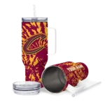 custom cleveland cavaliers burst swirl wine curved tumbler best selling 1.webp
