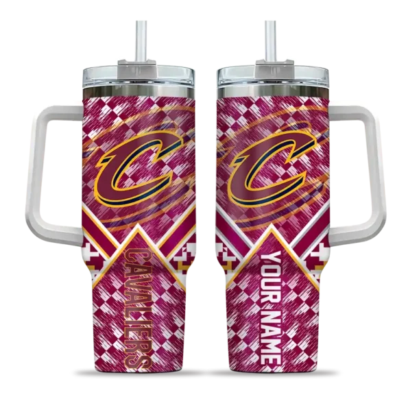 custom cleveland cavaliers chevron angle wine curved tumbler best selling 1.webp