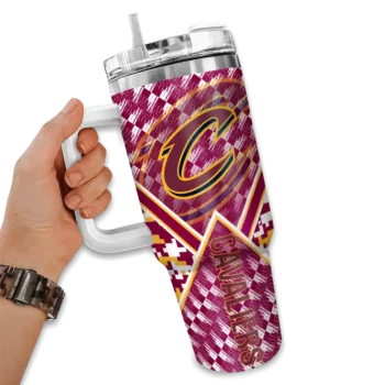 custom cleveland cavaliers chevron angle wine curved tumbler fashion forward 1.webp