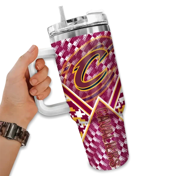 custom cleveland cavaliers chevron angle wine curved tumbler fashion forward 1.webp