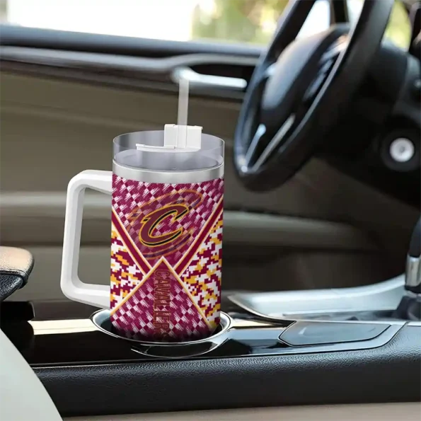 custom cleveland cavaliers chevron angle wine curved tumbler trendy 1.webp