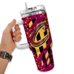 custom cleveland cavaliers claw cut wine black curved tumbler best selling 1.webp