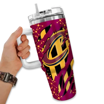 custom cleveland cavaliers claw cut wine black curved tumbler fashion forward 1.webp