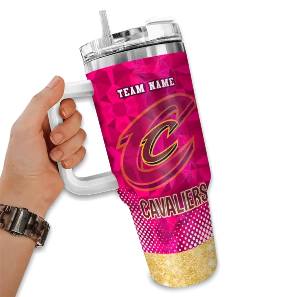 custom cleveland cavaliers geometric prism wine curved tumbler fashion forward 1.webp