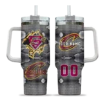 custom cleveland cavaliers superman shield wine gray curved tumbler best selling 1.webp