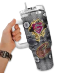 custom cleveland cavaliers superman shield wine gray curved tumbler best selling 1.webp