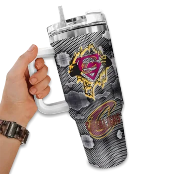 custom cleveland cavaliers superman shield wine gray curved tumbler fashion forward 1.webp
