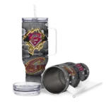 custom cleveland cavaliers superman shield wine gray curved tumbler best selling 1.webp
