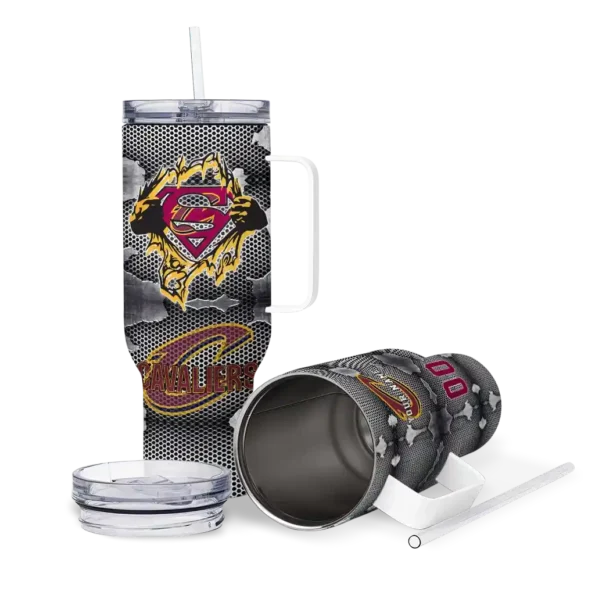 custom cleveland cavaliers superman shield wine gray curved tumbler high quality 1.webp