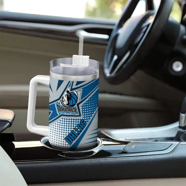 custom dallas mavericks arrow burst blue curved tumbler trendy 1.webp