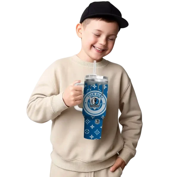 custom dallas mavericks bullseye drips blue curved tumbler latest model 1.webp