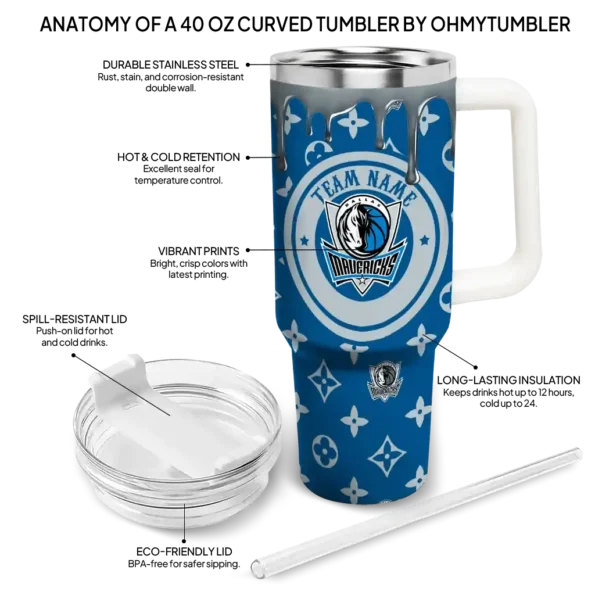 custom dallas mavericks bullseye drips blue curved tumbler new arrival 1.webp