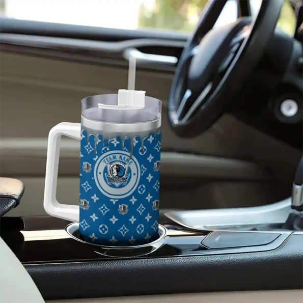 custom dallas mavericks bullseye drips blue curved tumbler trendy 1.webp