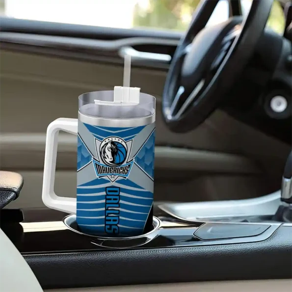 custom dallas mavericks chevron layers blue curved tumbler trendy 1.webp