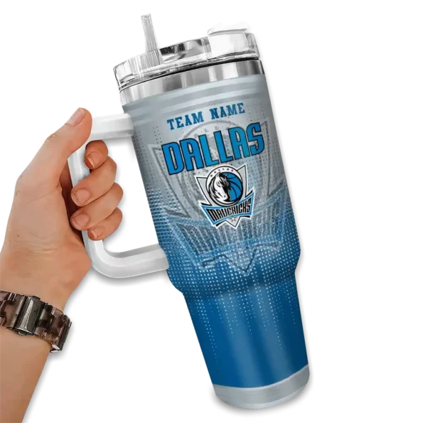 custom dallas mavericks gradient dots blue curved tumbler fashion forward 1.webp