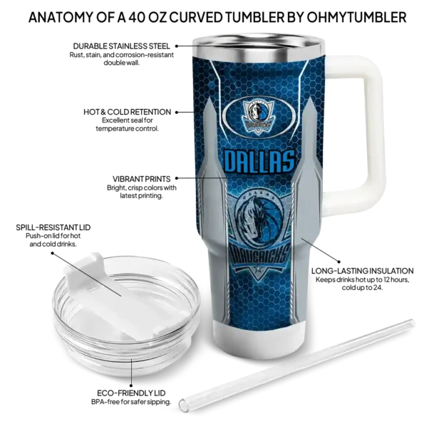 custom dallas mavericks hexagon armor blue curved tumbler new arrival 1.webp