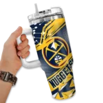 custom denver nuggets abstract paths blue curved tumbler best selling 1.webp