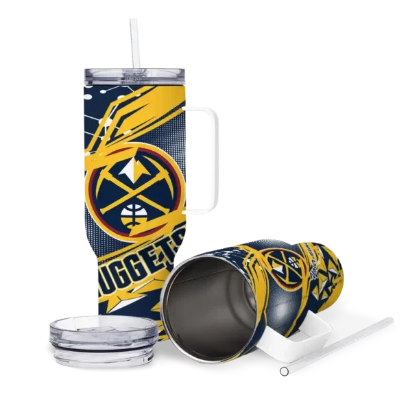 custom denver nuggets abstract paths blue curved tumbler high quality 1.webp