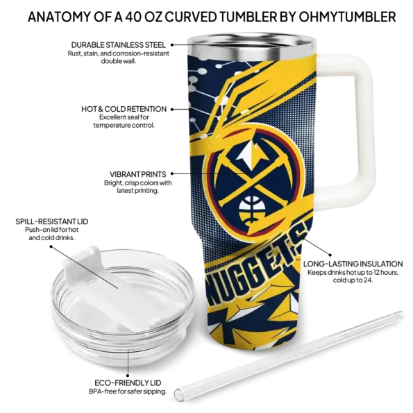 custom denver nuggets abstract paths blue curved tumbler new arrival 1.webp