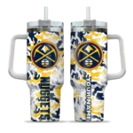 custom denver nuggets camo mashup blue white curved tumbler best selling 1.webp