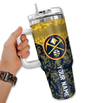 custom denver nuggets chevron stripe blue curved tumbler fashion forward 1.webp