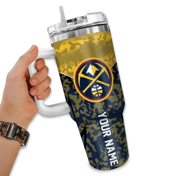 custom denver nuggets chevron stripe blue curved tumbler fashion forward 1.webp