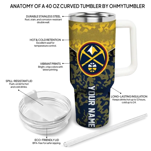 custom denver nuggets chevron stripe blue curved tumbler new arrival 1.webp