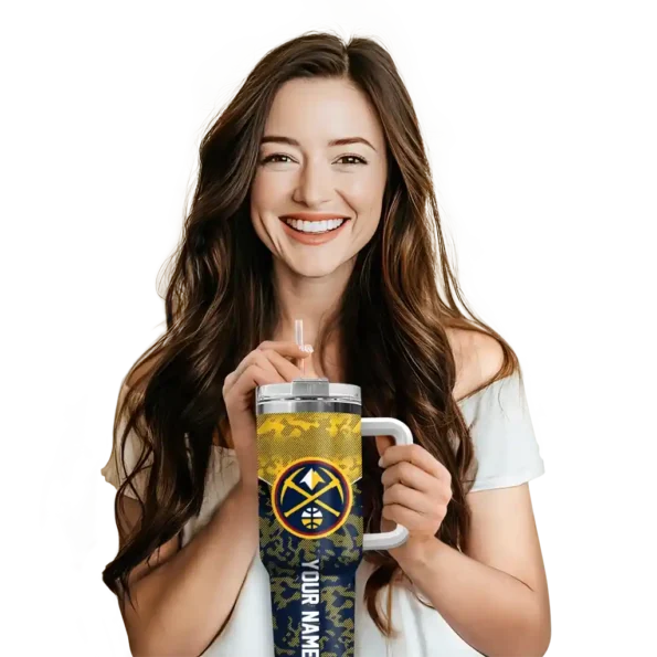 custom denver nuggets chevron stripe blue curved tumbler premium grade 1.webp