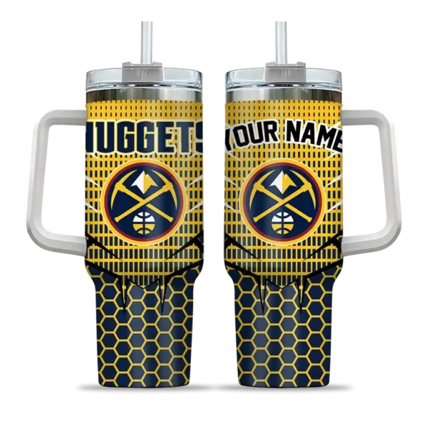 custom denver nuggets hex texture blue curved tumbler best selling 1.webp