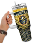 custom denver nuggets hex texture blue curved tumbler best selling 1.webp